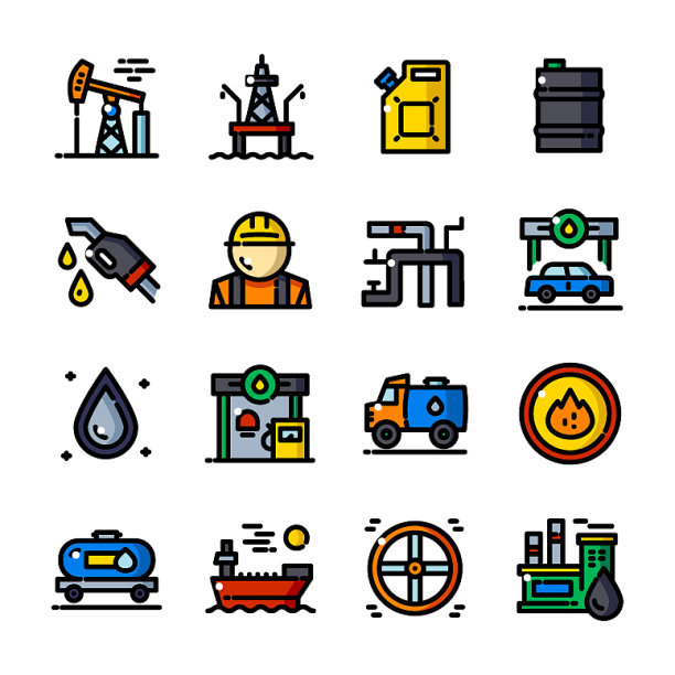 细线石油工业图标图片下载