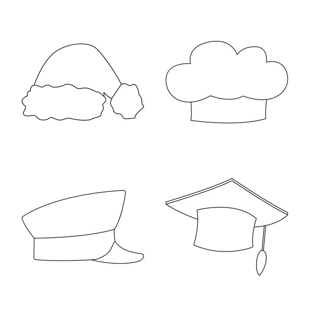 孤立对象的帽子和帽子符号集图片下载
