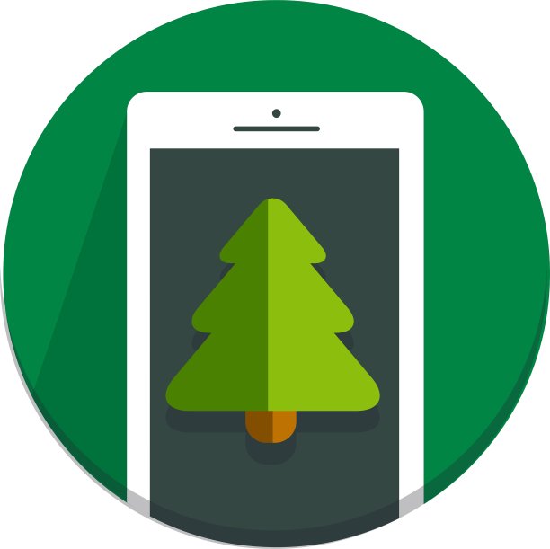 圆圣诞图标扁树图片下载