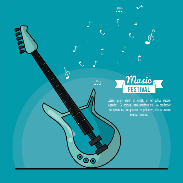 音乐节海报以蓝色为背景图片下载