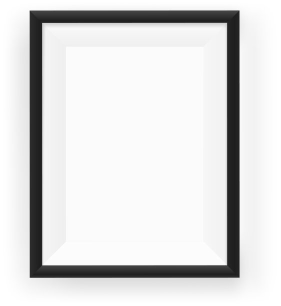 现实的空白的黑色画框在墙上图片下载