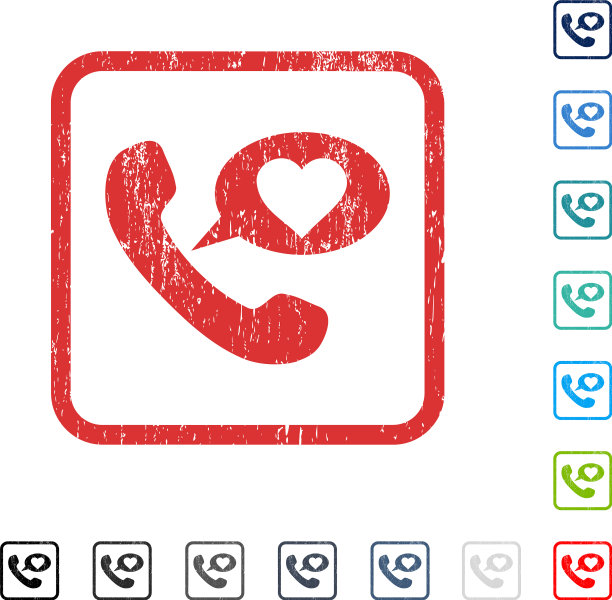 爱情手机短信图标橡胶水印图片下载