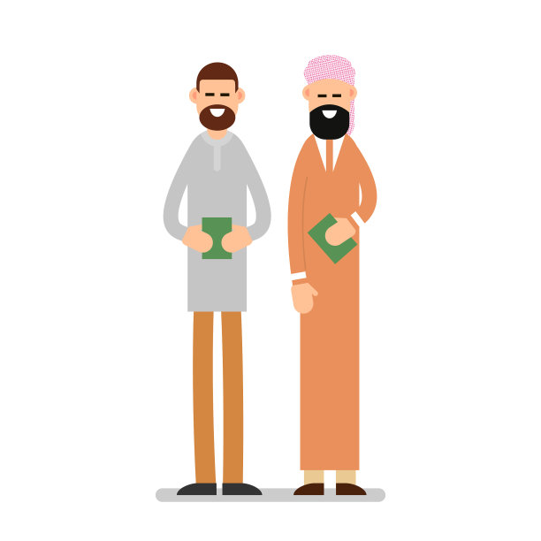 两个阿拉伯穆斯林站在一起图片下载
