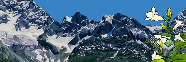 绘制背景全景雪帽图片下载