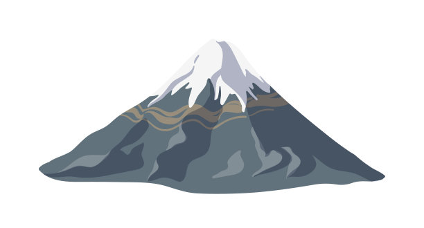 山顶有冰或雪和岩石的山图片下载