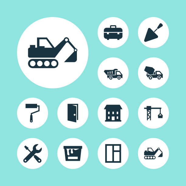 建筑图标集油漆滚筒图片下载