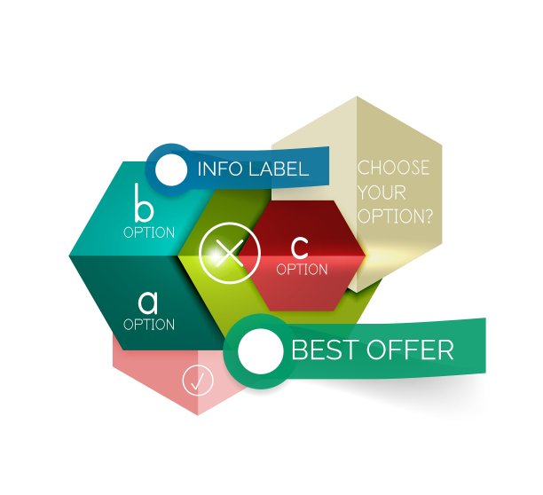 几何业务信息图模板图片下载