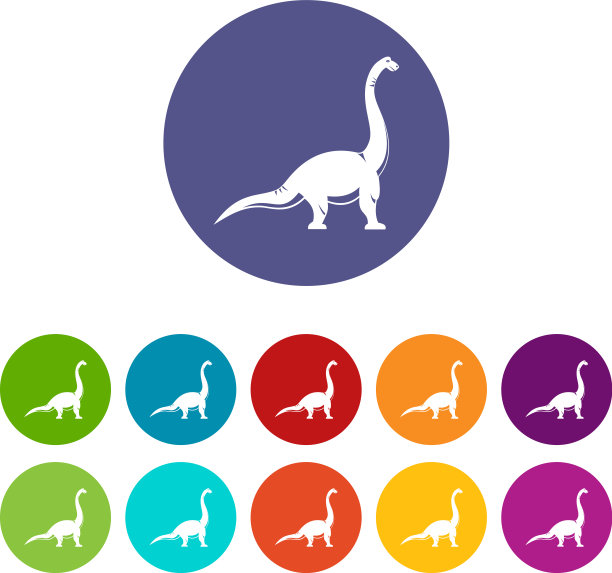 Elasmosaurine dinosaur ICONS设置平坦图片下载