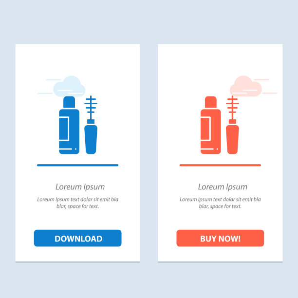 睫毛膏眼影瓶蓝色和红色下载图片下载