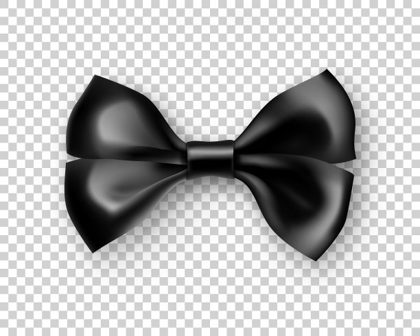 装饰性的黑色蝴蝶结和丝带图片下载