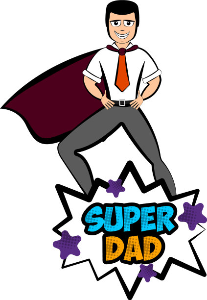 孤身一人，穿着英雄服装的超级老爸图片下载