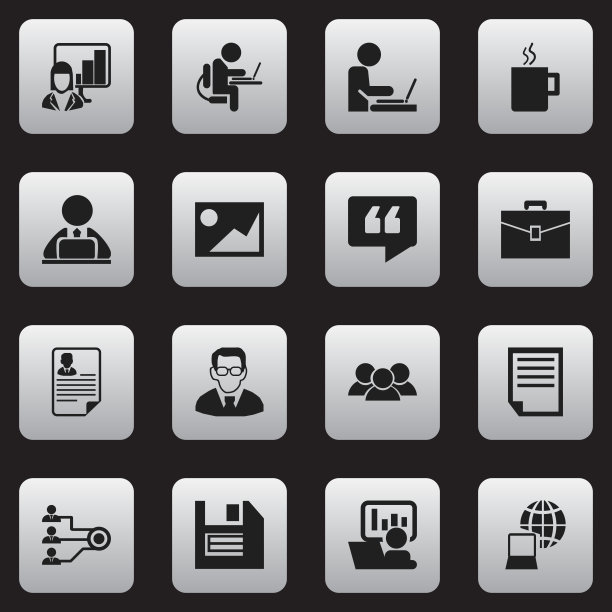 一组16可编辑的公司图标包括符号图片下载