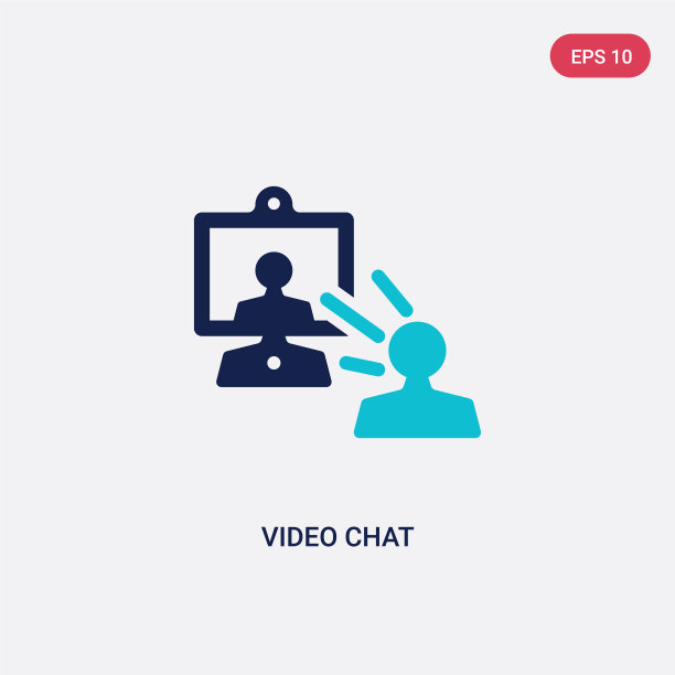 两个彩色视频聊天图标从通信图片下载