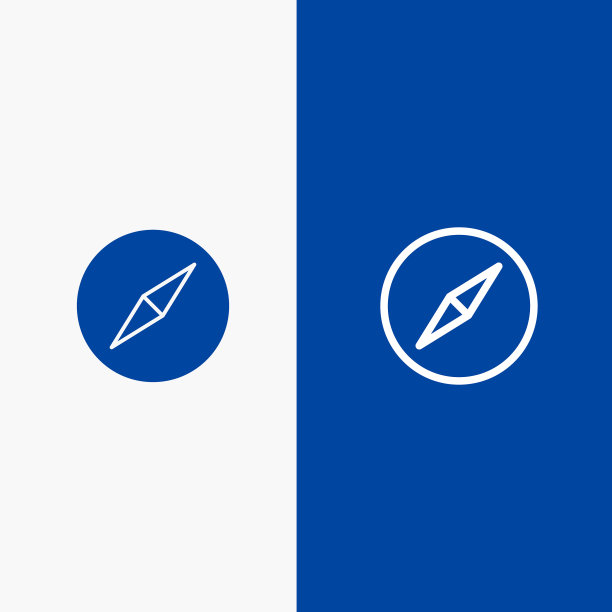 Instagram罗盘导航线和符号固体图片下载