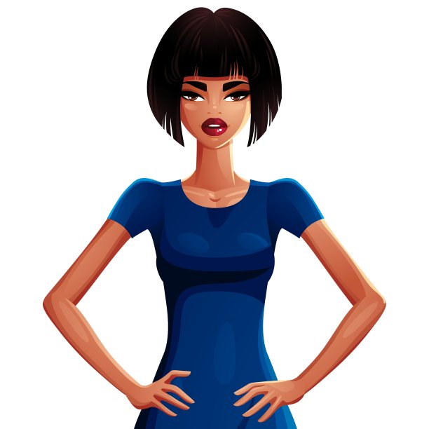 美丽的古铜色苗条的女人穿着优雅图片下载