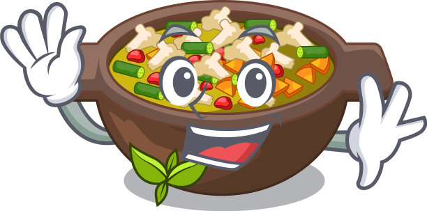 挥舞蔬菜汤是在卡通碗图片下载