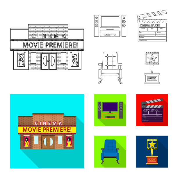 孤立对象的电视和电影符号图片下载