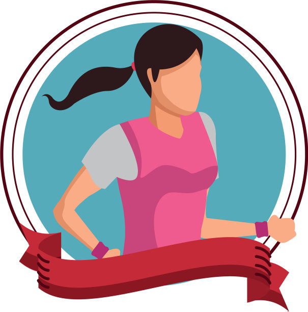 女人跑头像绕图标图片下载