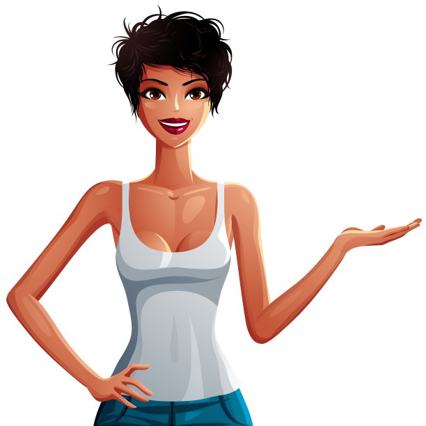 美丽的古铜色女人握着她的手到一边图片下载