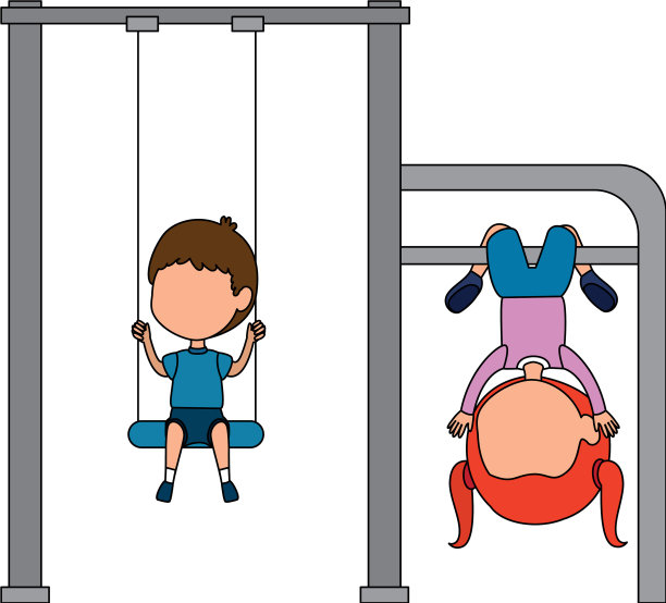 孩子们在秋千公园的操场上玩耍图片下载