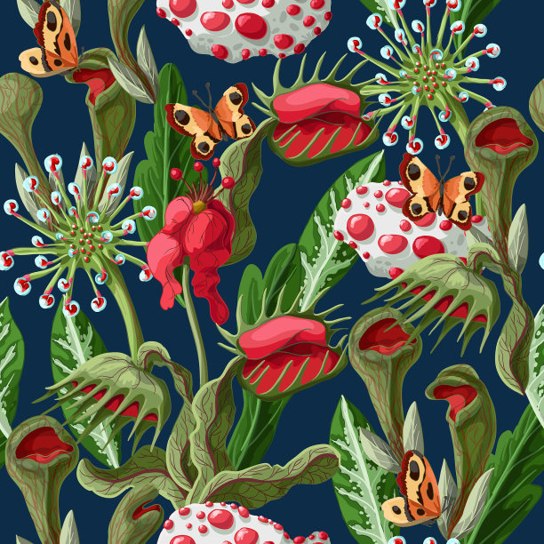 植物捕食者的无缝模式图片下载