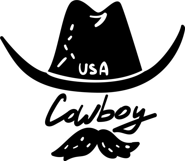 牛仔帽和美国符号手绘图片下载
