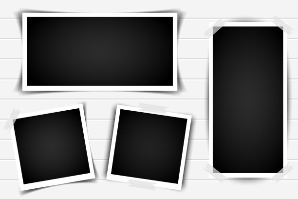 一套带有阴影的复古相框图片下载