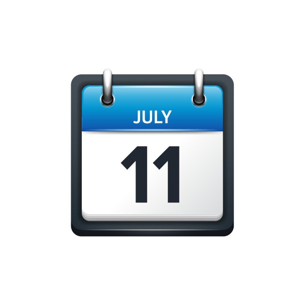 7月11日日历图标（扁平风格）图片下载