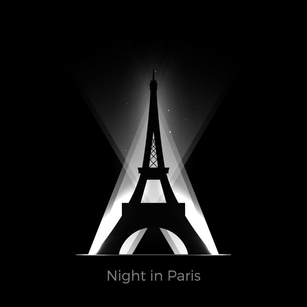 埃菲尔铁塔的剪影图片下载