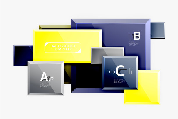 抽象的方形构成背景横幅图片下载