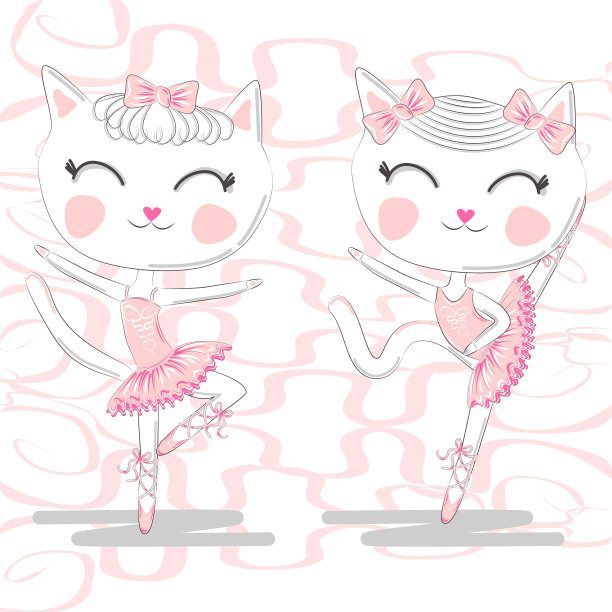 小猫芭蕾舞可爱和美丽的对象图片下载