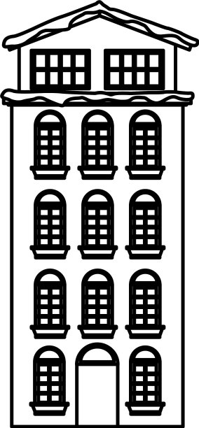 可爱的建筑仿古图标图片下载