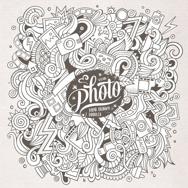 卡通可爱的涂鸦手绘照片图片下载