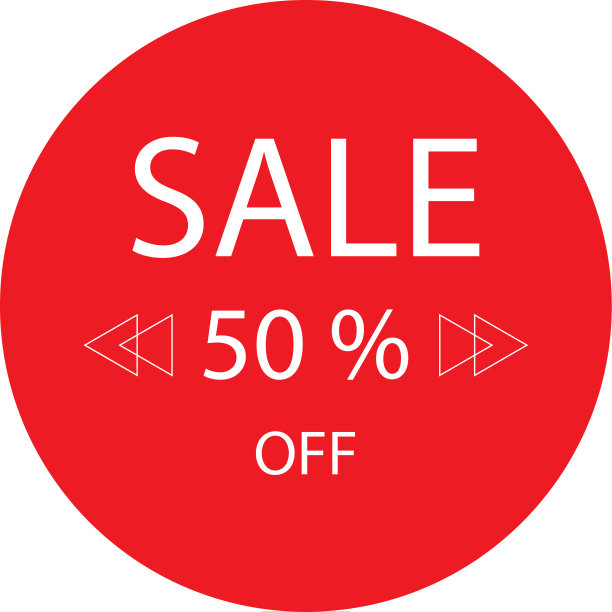 50打折促销平面徽章图形图片下载