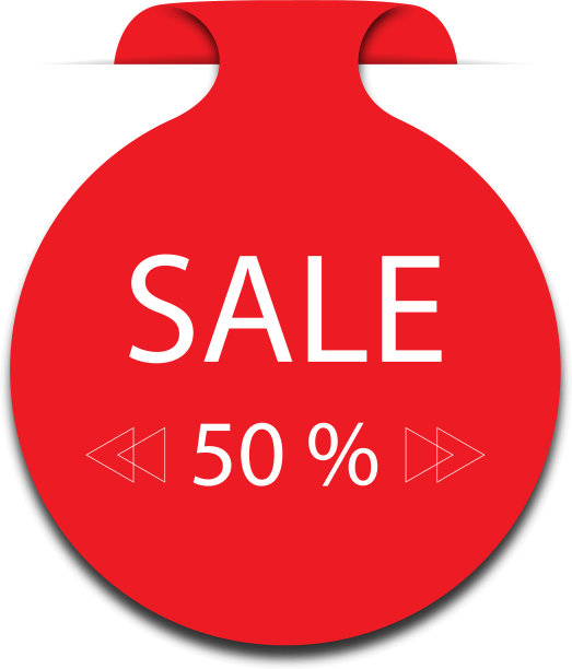贴纸50折价促销平面徽章图形图片下载