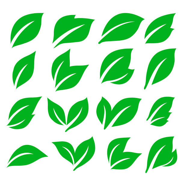 绿色春叶图标设置股票图片下载