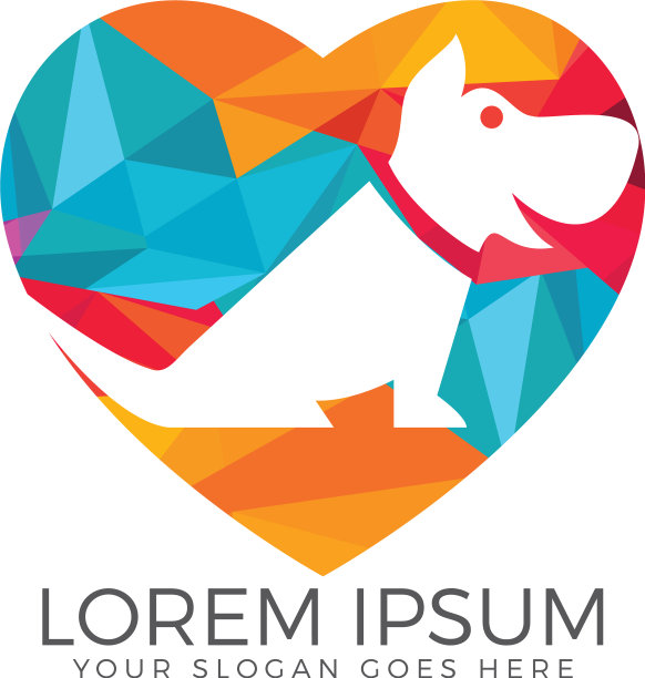 狗狗心形标志设计图片下载