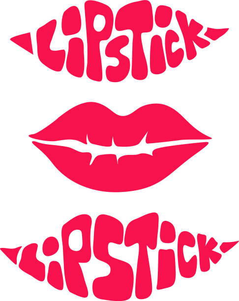 女性的嘴唇用红色的口红定形图片下载