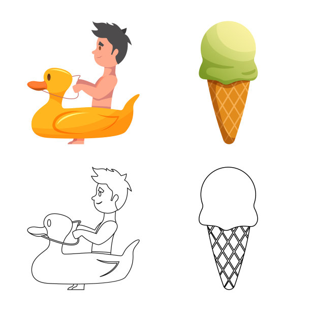 孤立对象的游泳池和游泳标志集图片下载