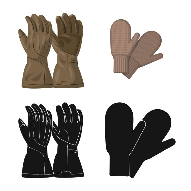 手套的设计和冬季图标套图片下载