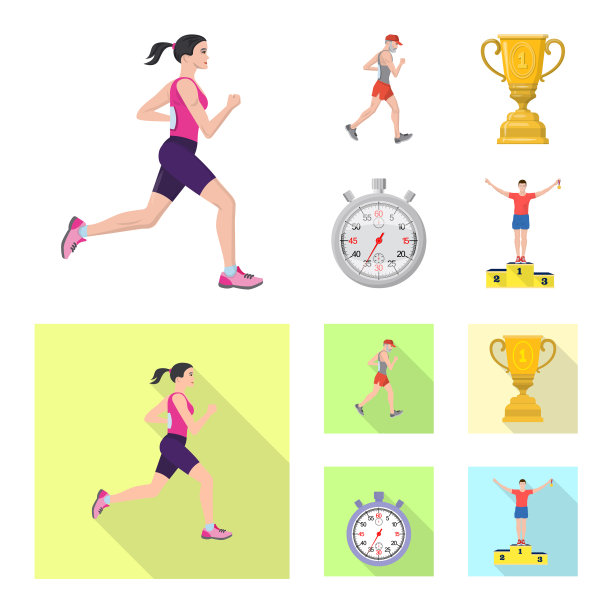 运动和获胜者标志集图片下载