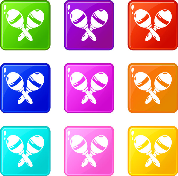 沙球图标集9个颜色收集图片下载