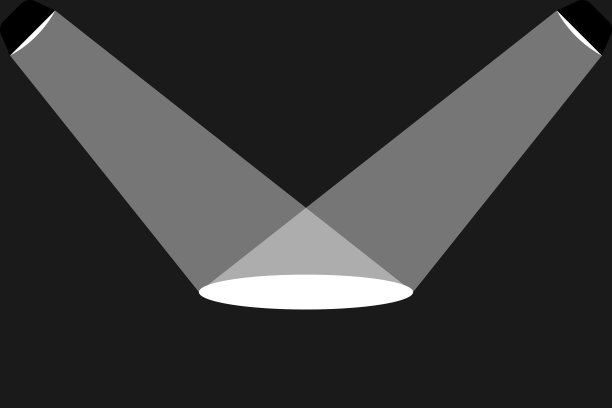 两盏黑色的顶灯在一个平面上设计了一道光线图片下载