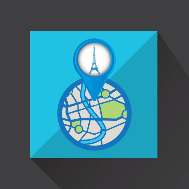 埃菲尔铁塔移动设备法国GPS地图图片下载