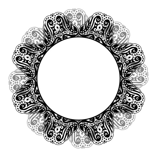 曼荼罗民族装饰手圆元素图片下载