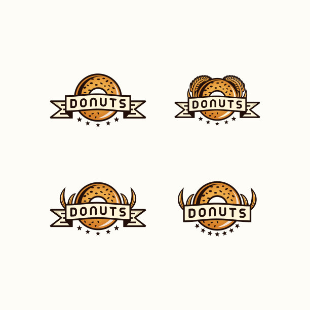 甜甜圈标志模板图片下载