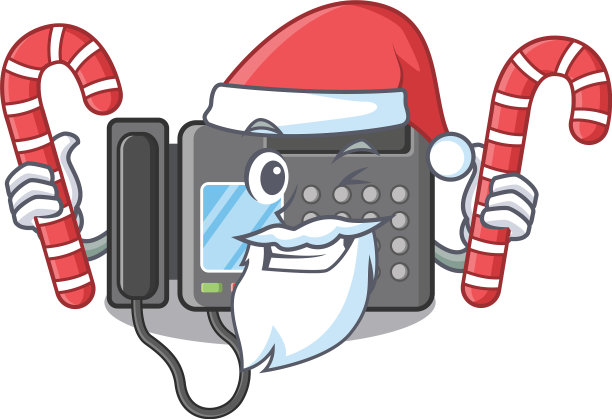 圣诞老人用糖果传真机粘卡通图片下载