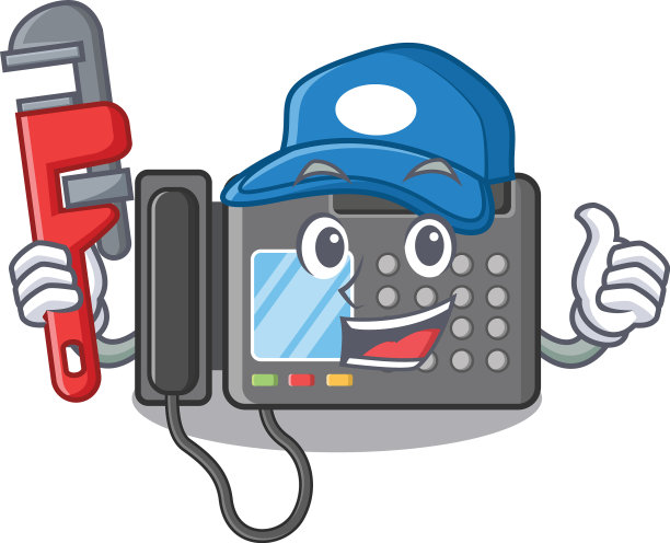 水管工传真机贴卡通墙图片下载