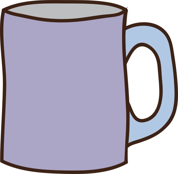 轮廓浅紫色瓷杯图片下载