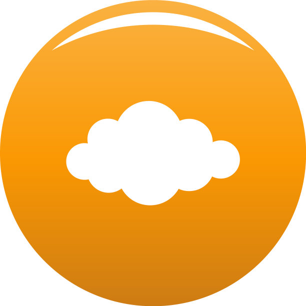云在天空的图标橙色图片下载